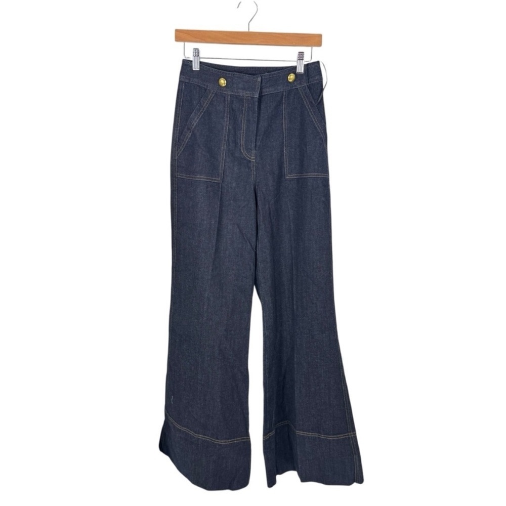 Tuckernuck x India Hicks Palladian Wide Leg Jeans 4 NWT High Rise Dark Wash - Picture 6 of 14